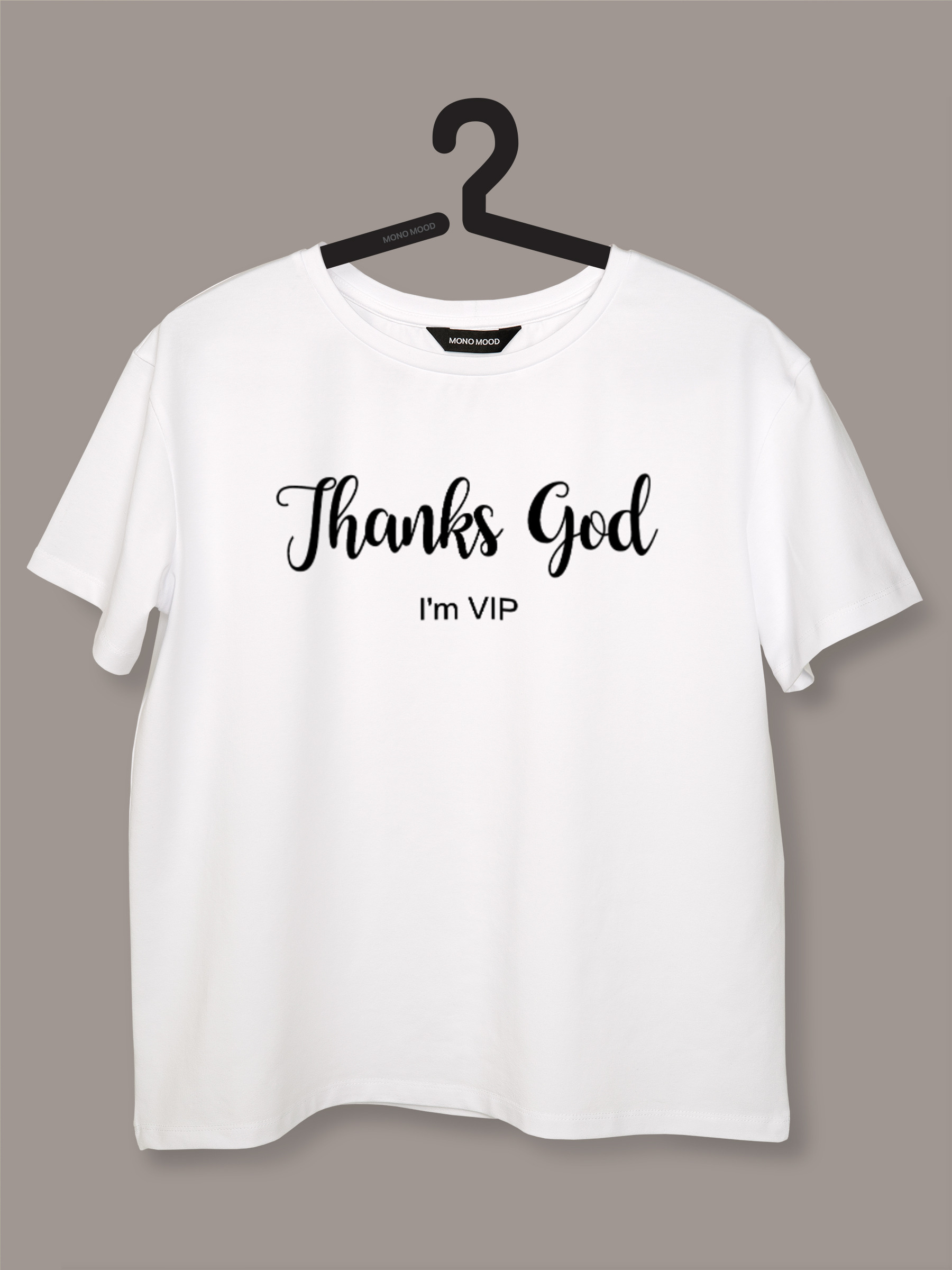 Футболка женская с принтом Thanks God, Im VIP