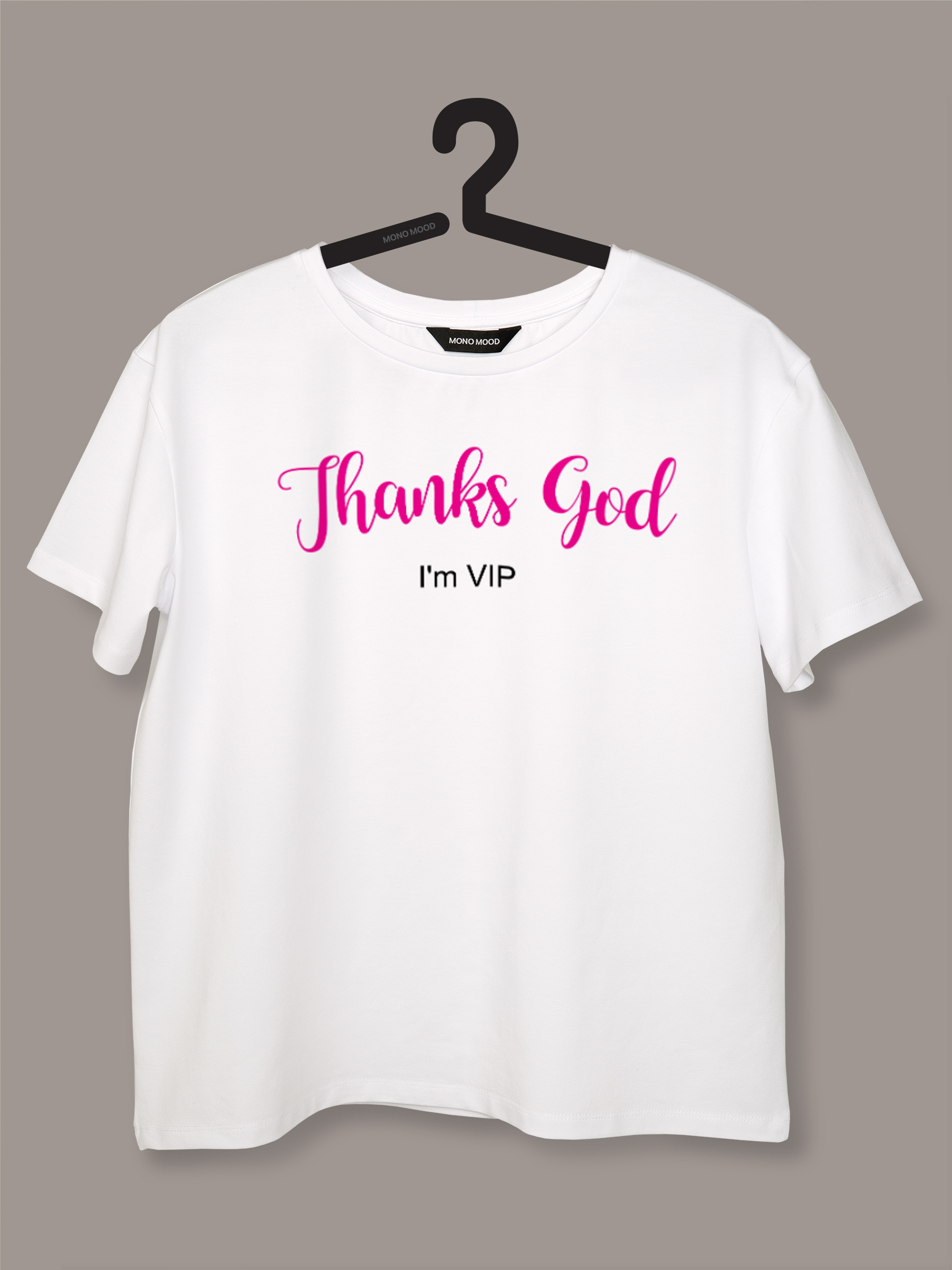 Футболка женская с принтом Thanks God, Im VIP
