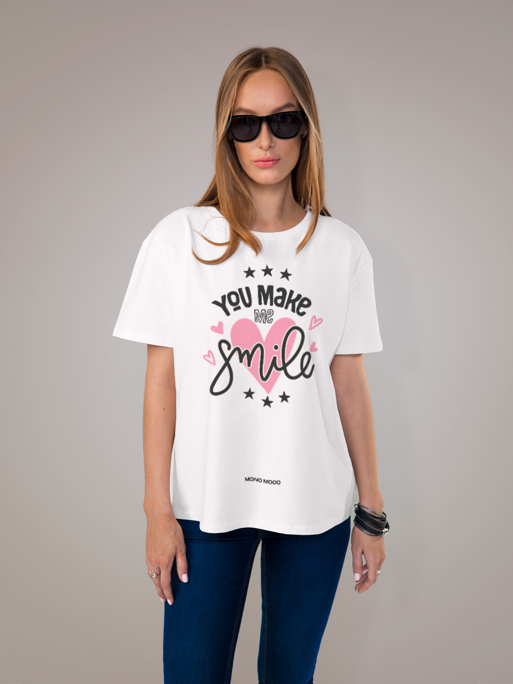 Футболка женская с принтом You Make Me Smile